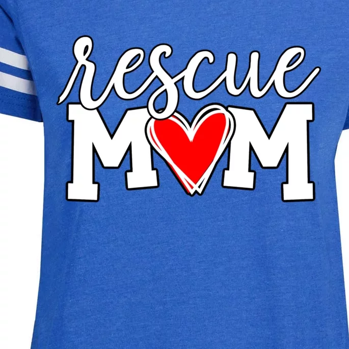 Rescue Mom Proud Dog Rescue Cat Rescue Mama Cool Gift Enza Ladies Jersey Football T-Shirt