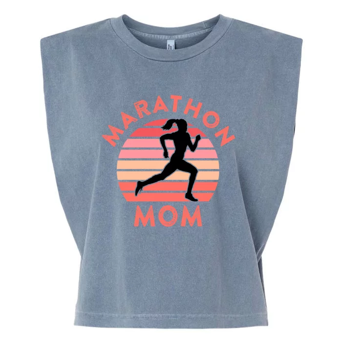 Running Mom Quote Marathon Mom Racing Racer Meme Gift Garment-Dyed Women's Muscle Tee