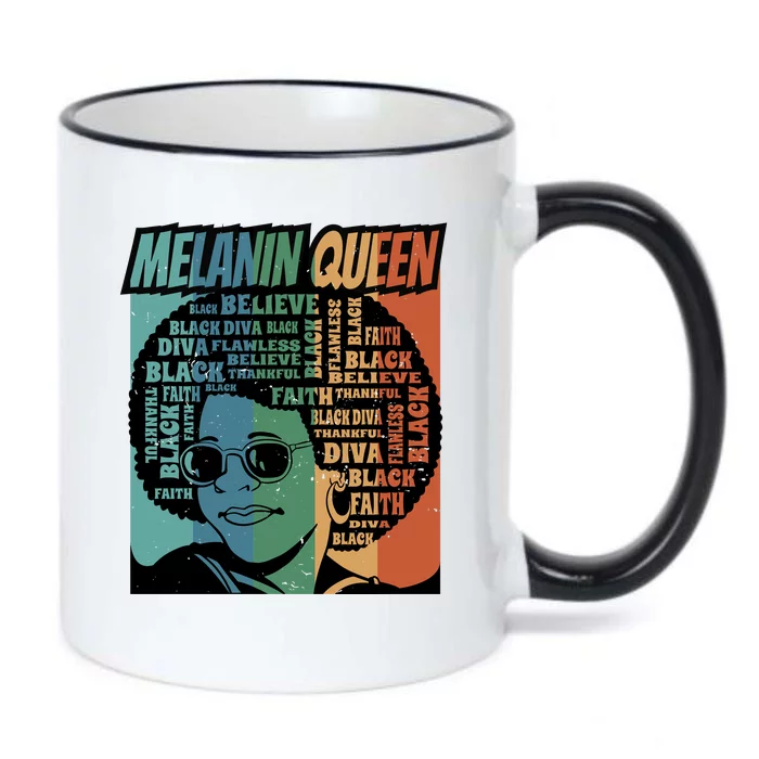 Retro Melanin Queen Quote Black Color Changing Mug