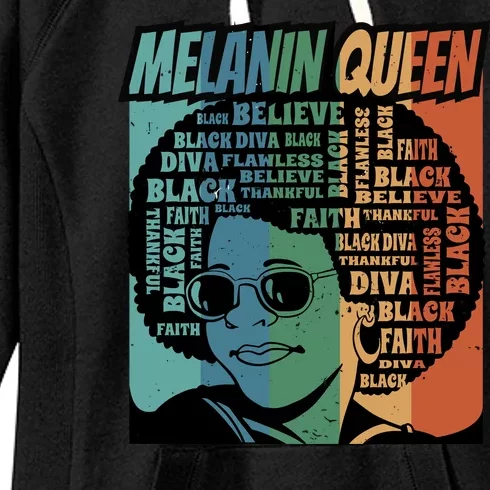 Retro Melanin Queen Quote Women's Fleece Hoodie