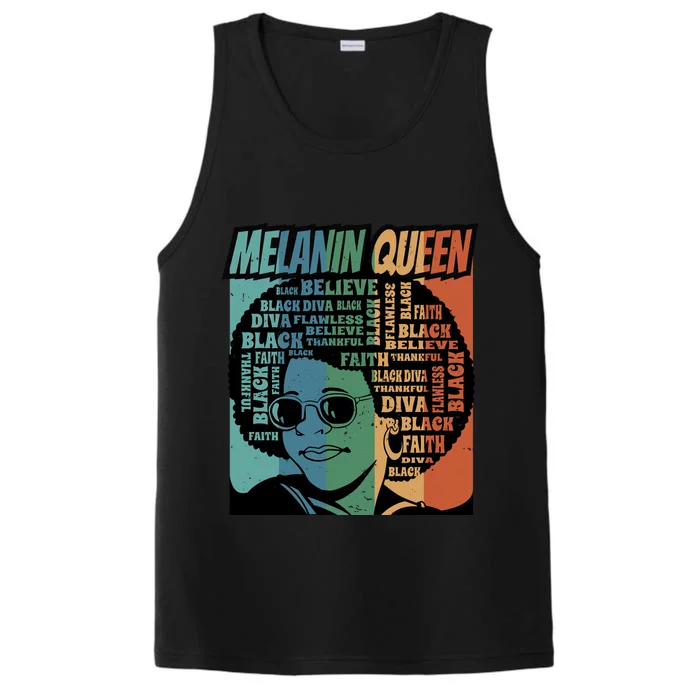 Retro Melanin Queen Quote Performance Tank