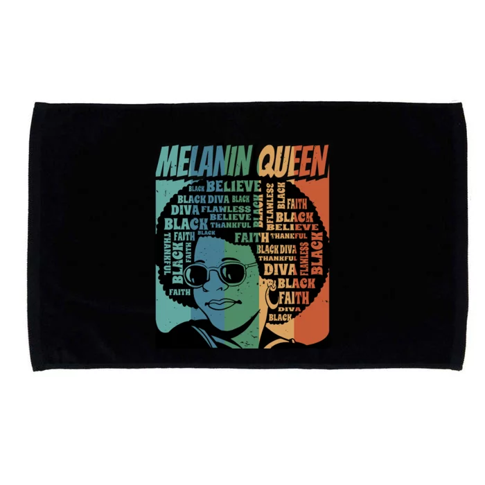 Retro Melanin Queen Quote Microfiber Hand Towel