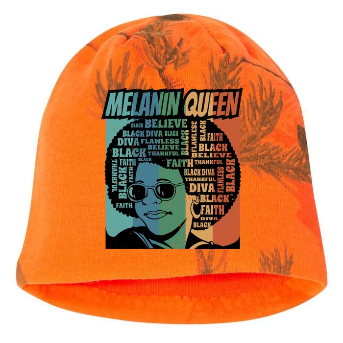 Retro Melanin Queen Quote Kati - Camo Knit Beanie