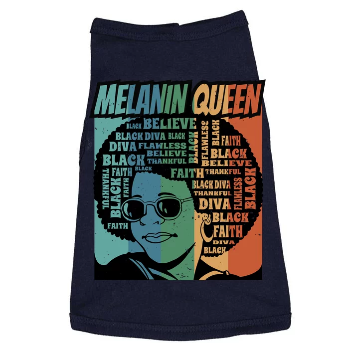 Retro Melanin Queen Quote Doggie Tank