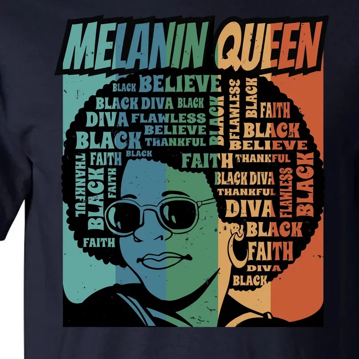 Retro Melanin Queen Quote Tall T-Shirt