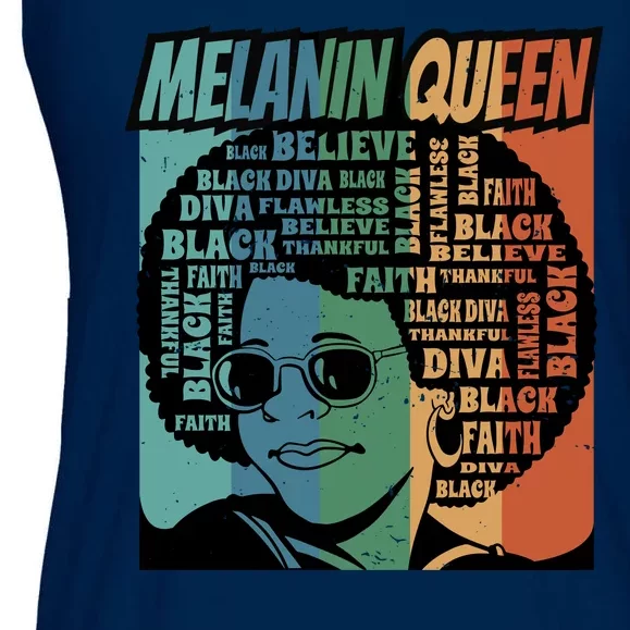 Retro Melanin Queen Quote Ladies Essential Flowy Tank