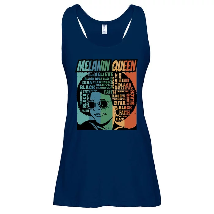 Retro Melanin Queen Quote Ladies Essential Flowy Tank