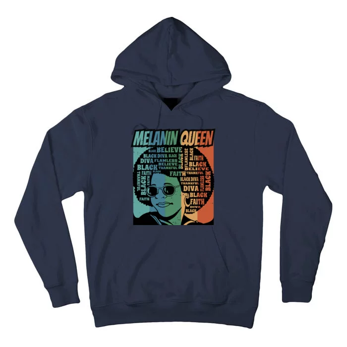 Retro Melanin Queen Quote Tall Hoodie