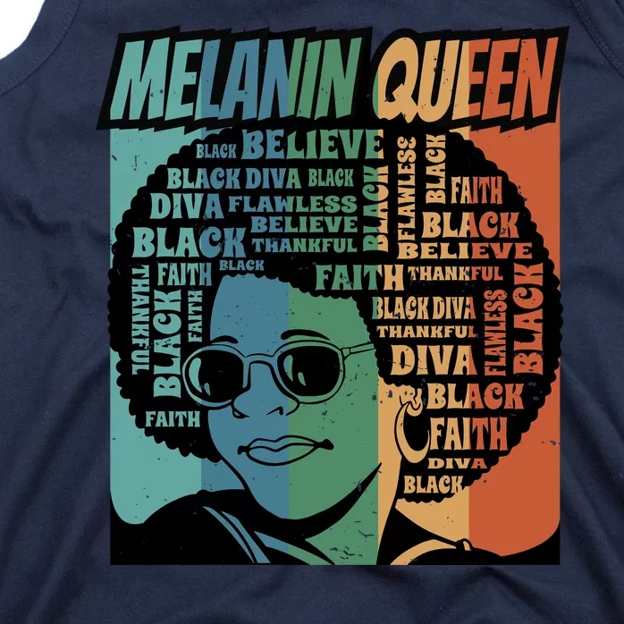 Retro Melanin Queen Quote Tank Top