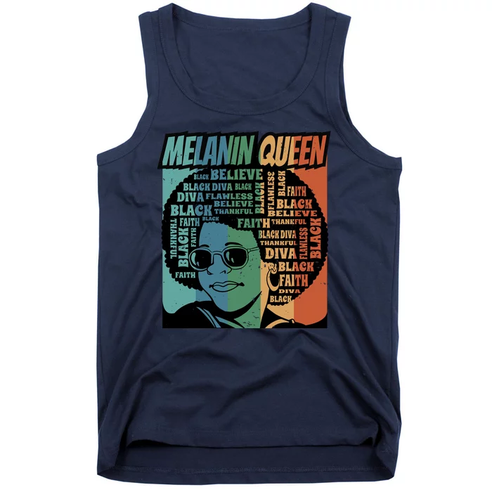 Retro Melanin Queen Quote Tank Top