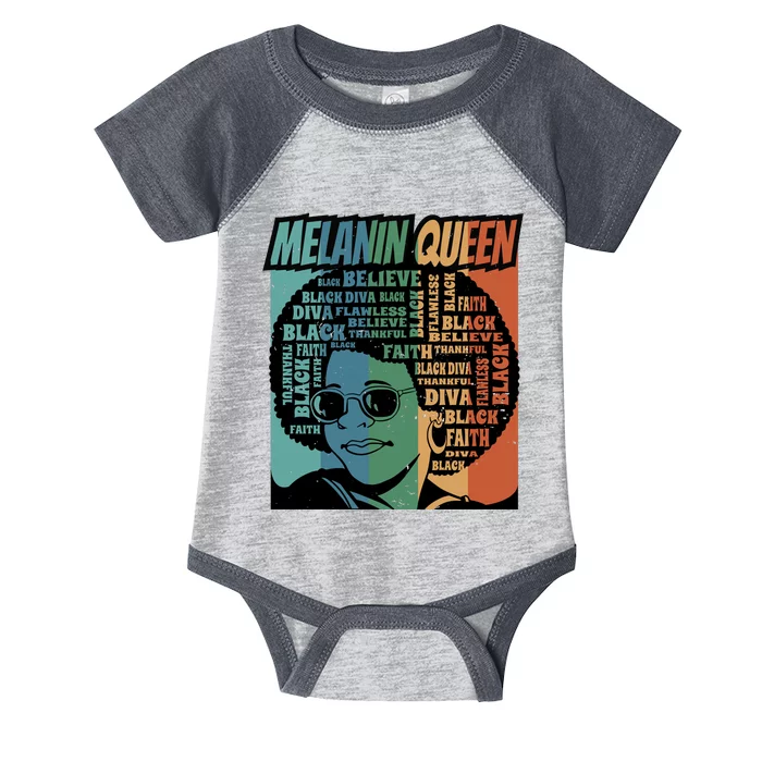 Retro Melanin Queen Quote Infant Baby Jersey Bodysuit