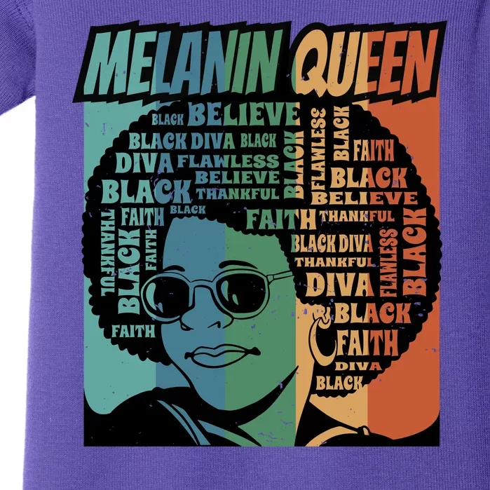 Retro Melanin Queen Quote Baby Bodysuit