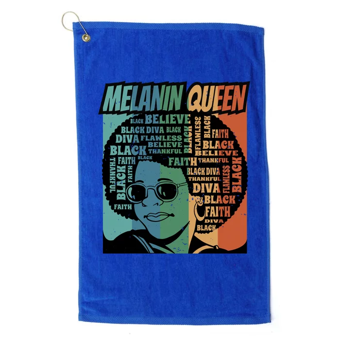 Retro Melanin Queen Quote Platinum Collection Golf Towel