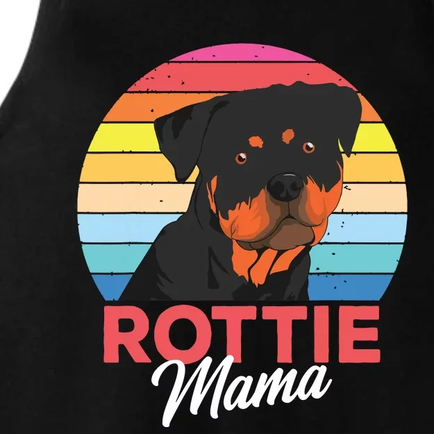 Rottie Mama Rottweiler Dog Mom Funny Mothers Day Gift Ladies Tri-Blend Wicking Tank