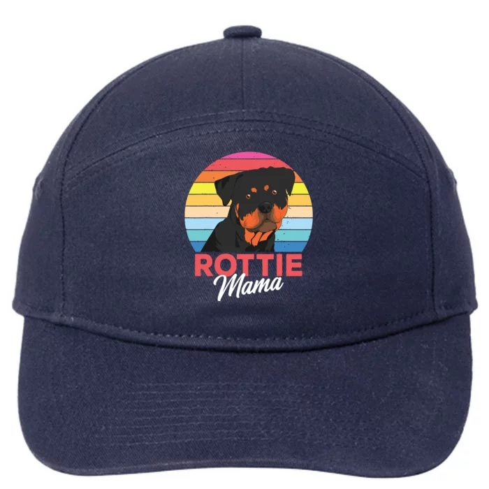 Rottie Mama Rottweiler Dog Mom Funny Mothers Day Gift 7-Panel Snapback Hat