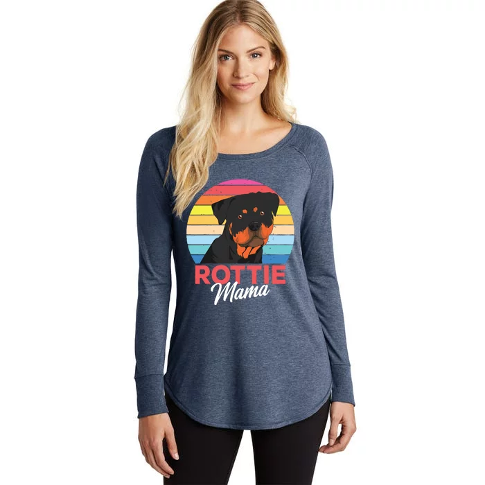 Rottie Mama Rottweiler Dog Mom Funny Mothers Day Gift Women's Perfect Tri Tunic Long Sleeve Shirt