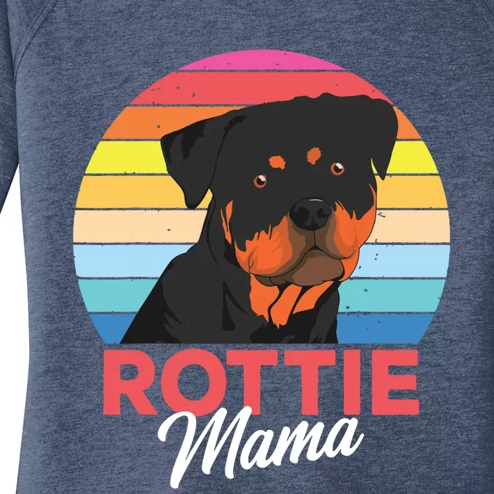 Rottie Mama Rottweiler Dog Mom Funny Mothers Day Gift Women's Perfect Tri Tunic Long Sleeve Shirt