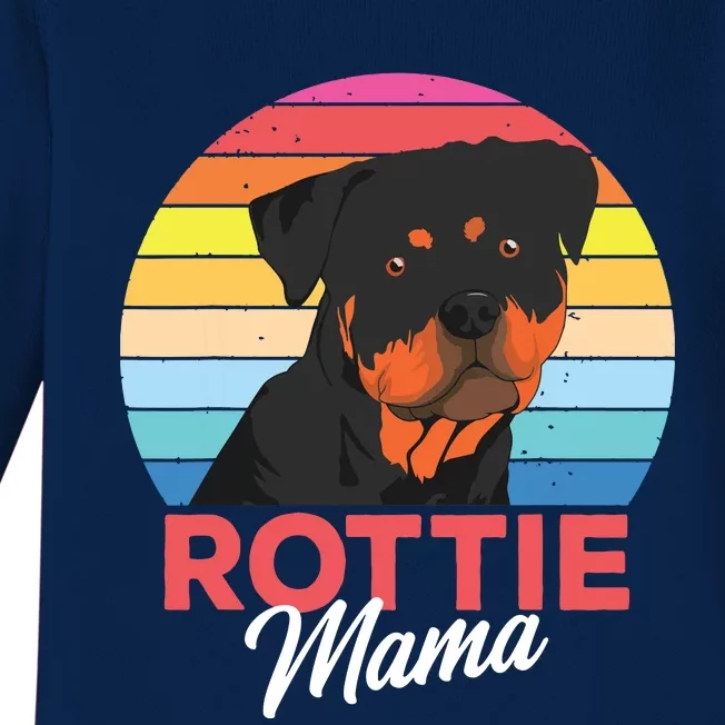 Rottie Mama Rottweiler Dog Mom Funny Mothers Day Gift Baby Long Sleeve Bodysuit