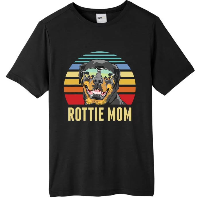 Rottie Mom Rottweiler Dog Vintage Retro Sunset Beach Vibe ChromaSoft Performance T-Shirt