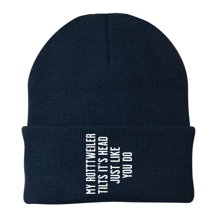 Rottweiler My Rottweiler Tilts Its Head Knit Cap Winter Beanie