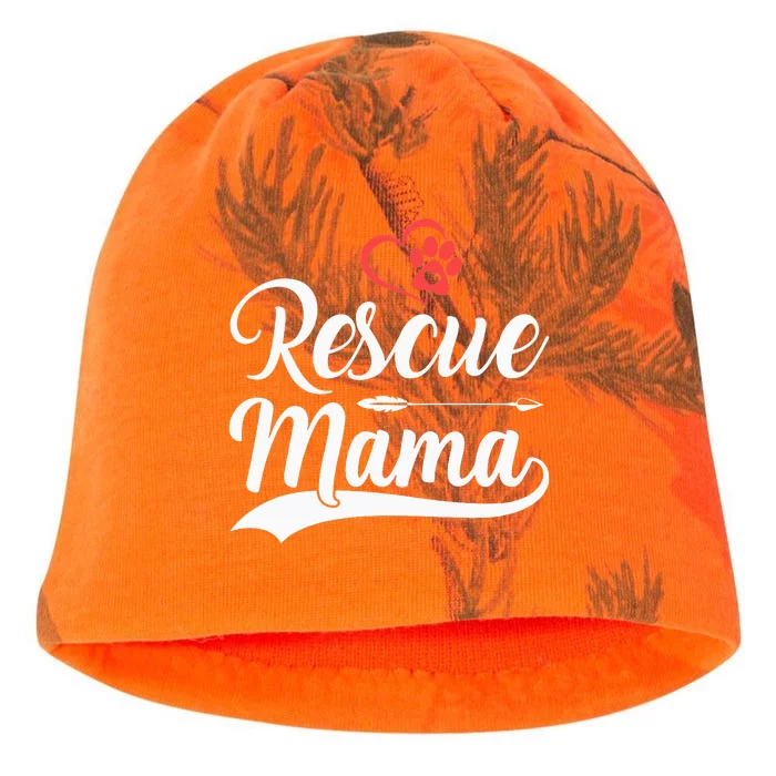 rescue mama rescue dog lover out rescue mom paw print Kati - Camo Knit Beanie