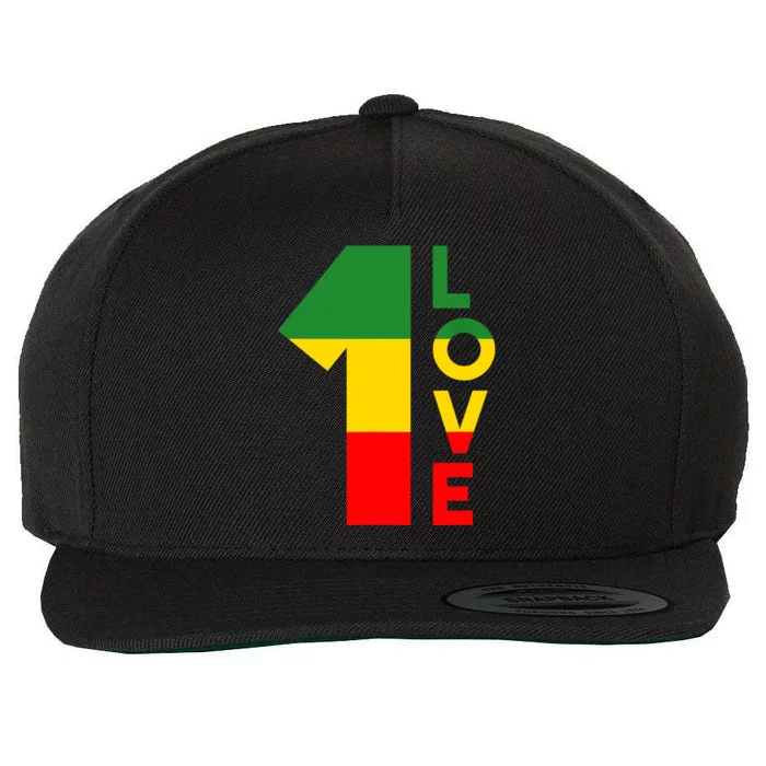 Reggae Music Rastafarian 1 Love Rasta Jamaica Wool Snapback Cap