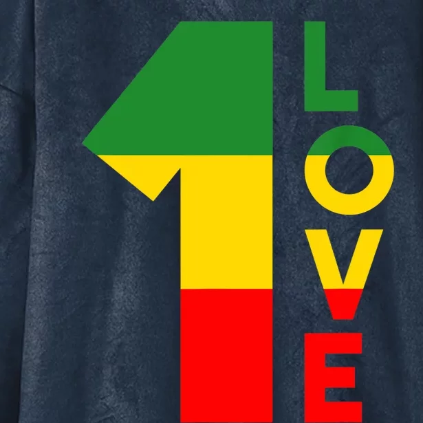 Reggae Music Rastafarian 1 Love Rasta Jamaica Hooded Wearable Blanket