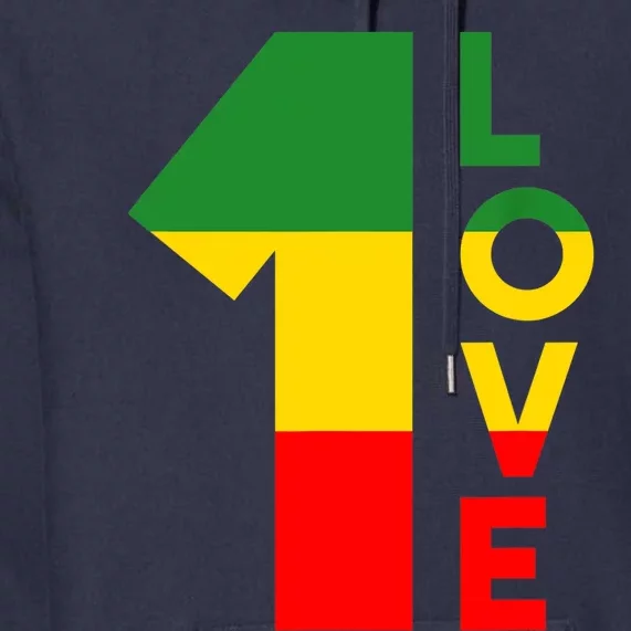 Reggae Music Rastafarian 1 Love Rasta Jamaica Premium Hoodie