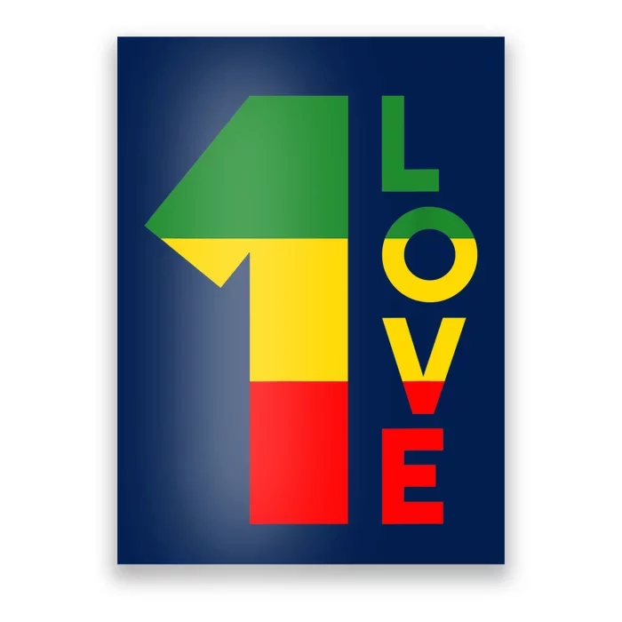 Reggae Music Rastafarian 1 Love Rasta Jamaica Poster