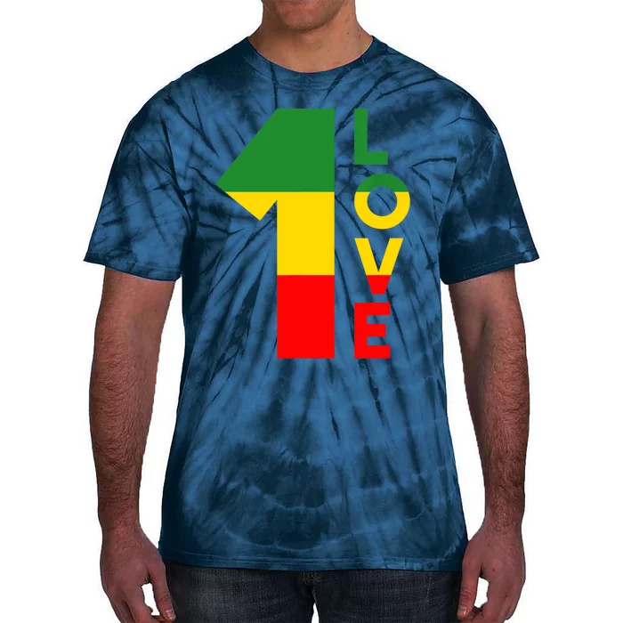 Reggae Music Rastafarian 1 Love Rasta Jamaica Tie-Dye T-Shirt