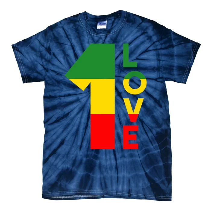 Reggae Music Rastafarian 1 Love Rasta Jamaica Tie-Dye T-Shirt