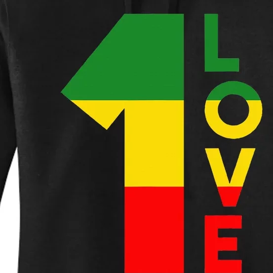 Reggae Music Rastafarian 1 Love Rasta Jamaica Women's Pullover Hoodie