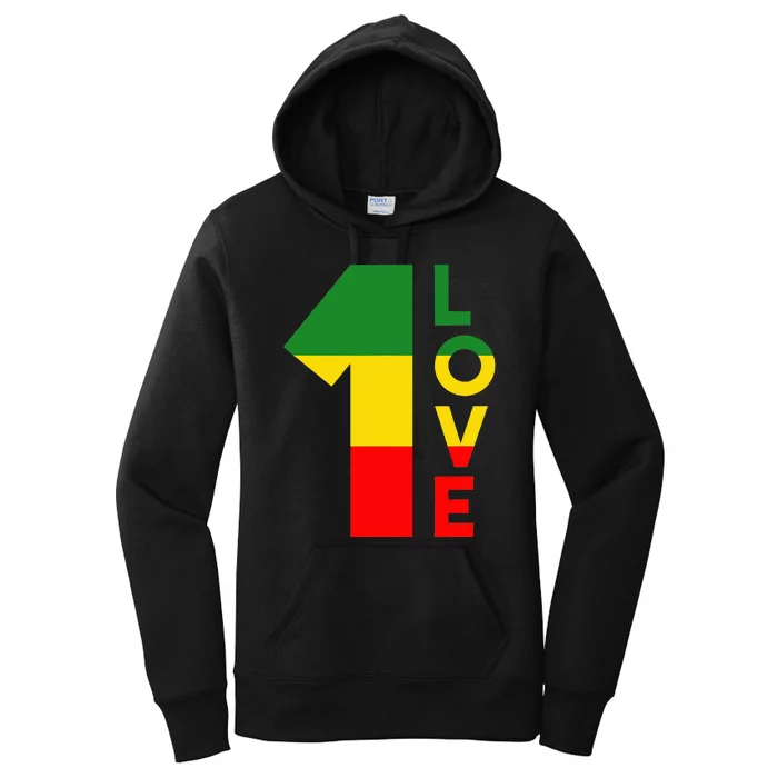 Reggae Music Rastafarian 1 Love Rasta Jamaica Women's Pullover Hoodie