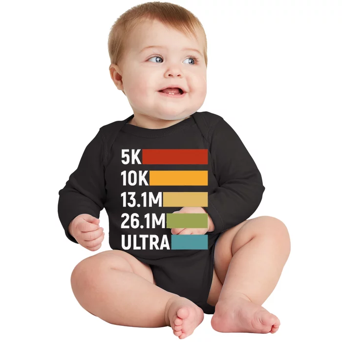 Running Marathon Runner Jogging Baby Long Sleeve Bodysuit