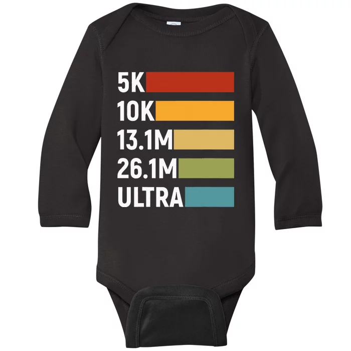 Running Marathon Runner Jogging Baby Long Sleeve Bodysuit