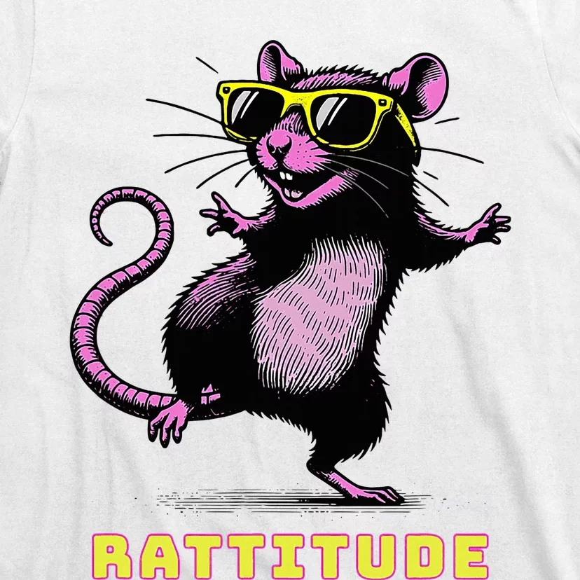 Rat Meme Rattitude Rat Sunglasses Dancing T-Shirt