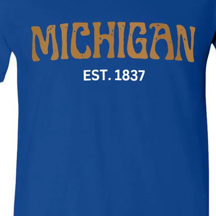 Retro Michigan V-Neck T-Shirt