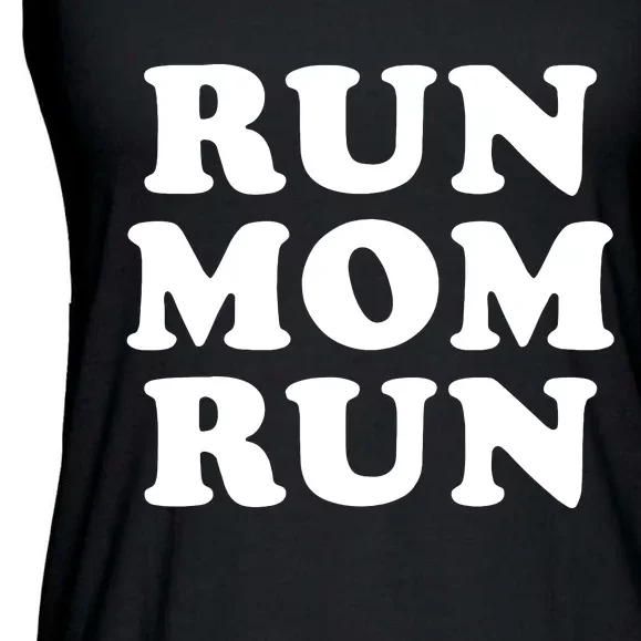 Run Mom Run Marathon Running Spectator Ladies Essential Flowy Tank