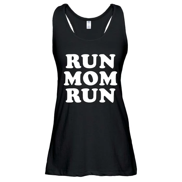 Run Mom Run Marathon Running Spectator Ladies Essential Flowy Tank