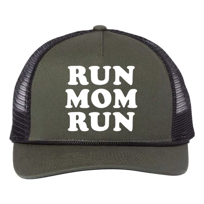 Run Mom Run Marathon Running Spectator Retro Rope Trucker Hat Cap