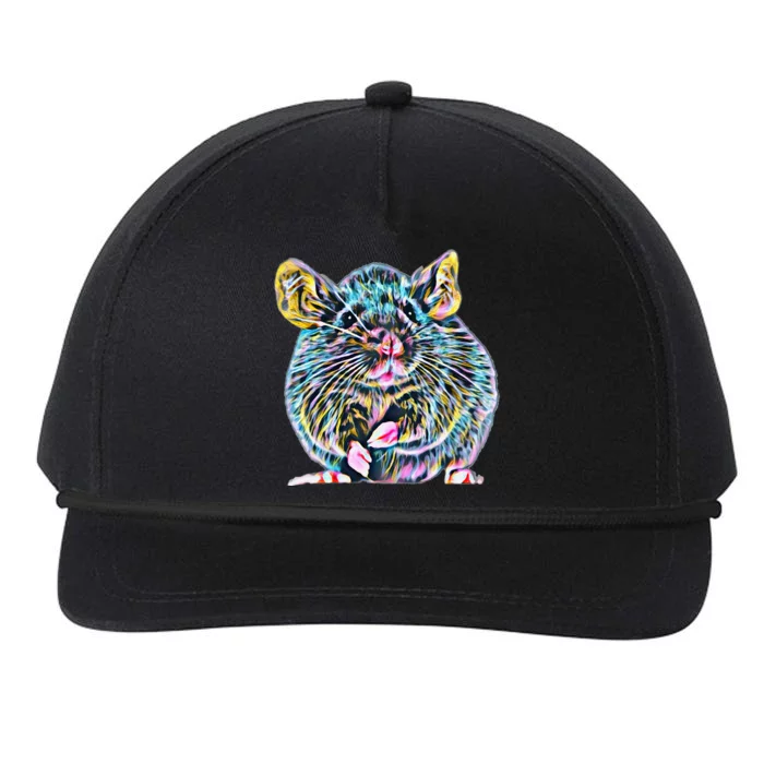 Rat Motif Rodent Cute Rat In Hand Cheese Pet Rats Snapback Five-Panel Rope Hat