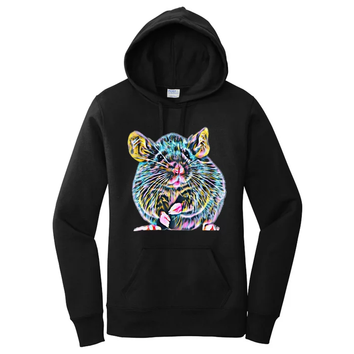 Rat Motif Rodent Cute Rat In Hand Cheese Pet Rats Women's Pullover Hoodie