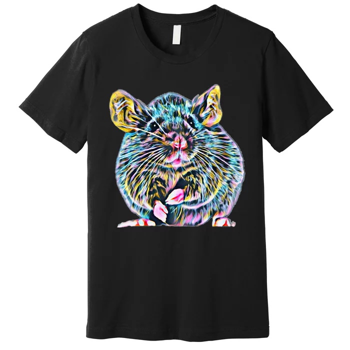 Rat Motif Rodent Cute Rat In Hand Cheese Pet Rats Premium T-Shirt