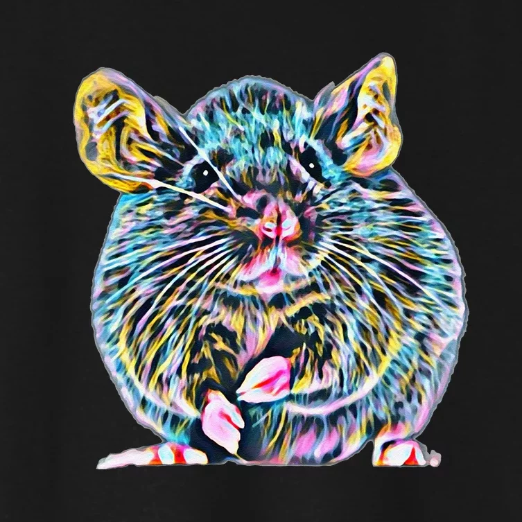 Rat Motif Rodent Cute Rat In Hand Cheese Pet Rats Women's Crop Top Tee