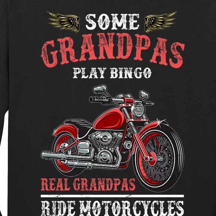 Retired Motorcycle Riding Biker Retirement Grandpa Biker Tall Long Sleeve T-Shirt