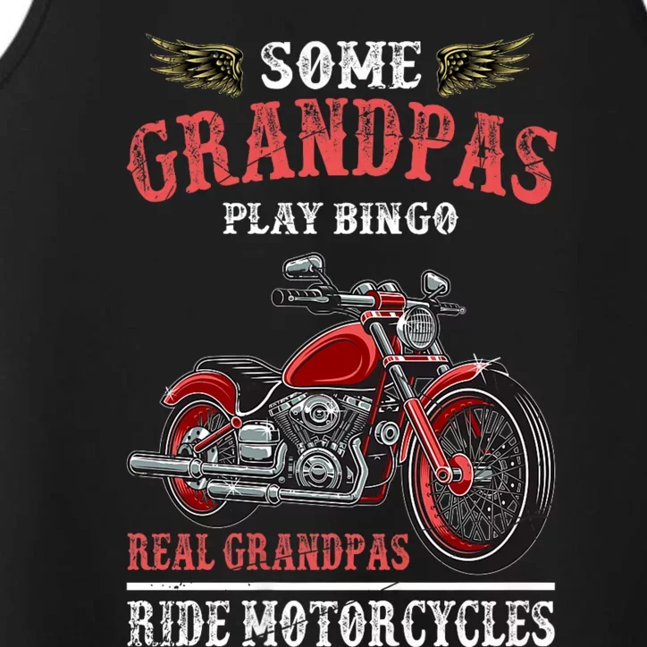 Retired Motorcycle Riding Biker Retirement Grandpa Biker Performance Tank