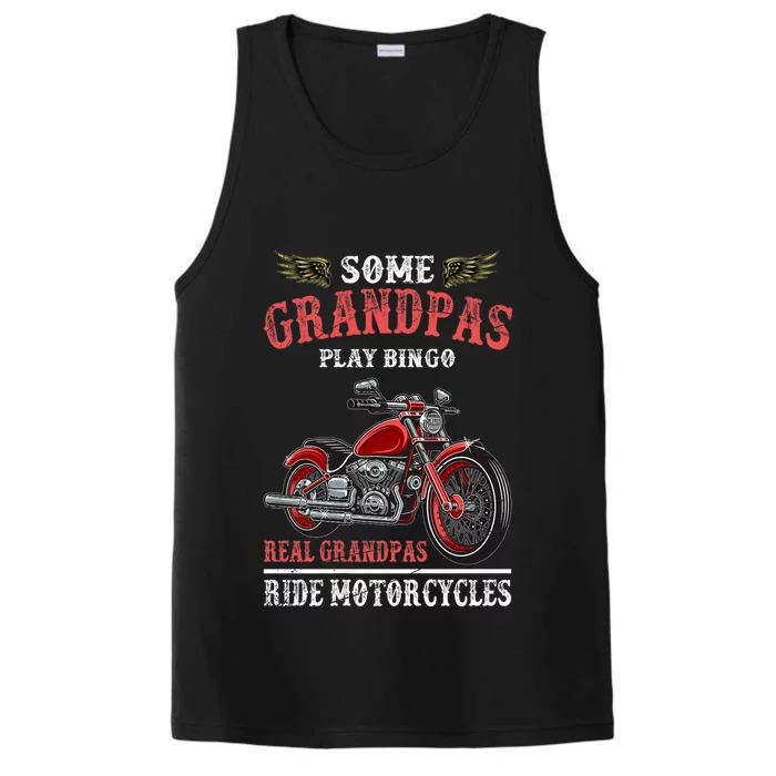 Retired Motorcycle Riding Biker Retirement Grandpa Biker Performance Tank