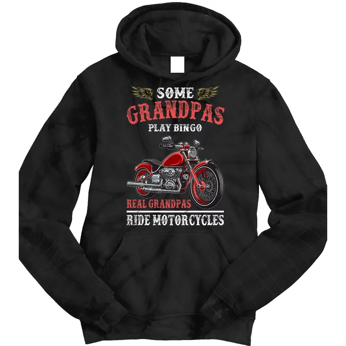 Retired Motorcycle Riding Biker Retirement Grandpa Biker Tie Dye Hoodie