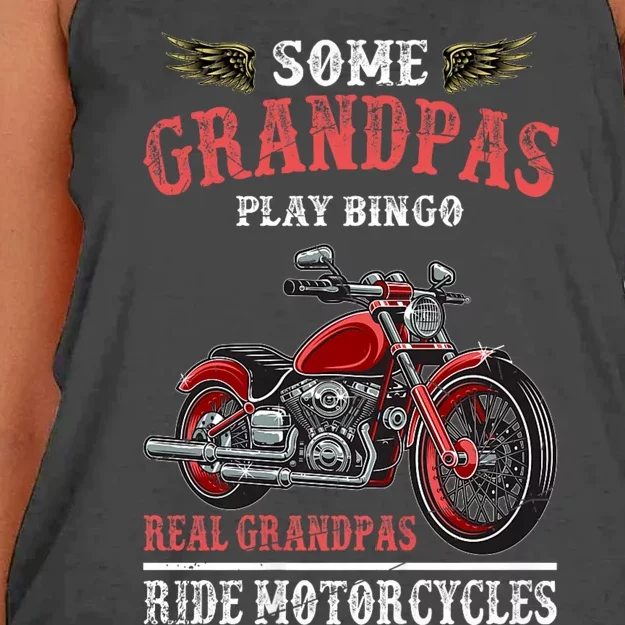 Retired Motorcycle Riding Biker Retirement Grandpa Biker Women's Knotted Racerback Tank