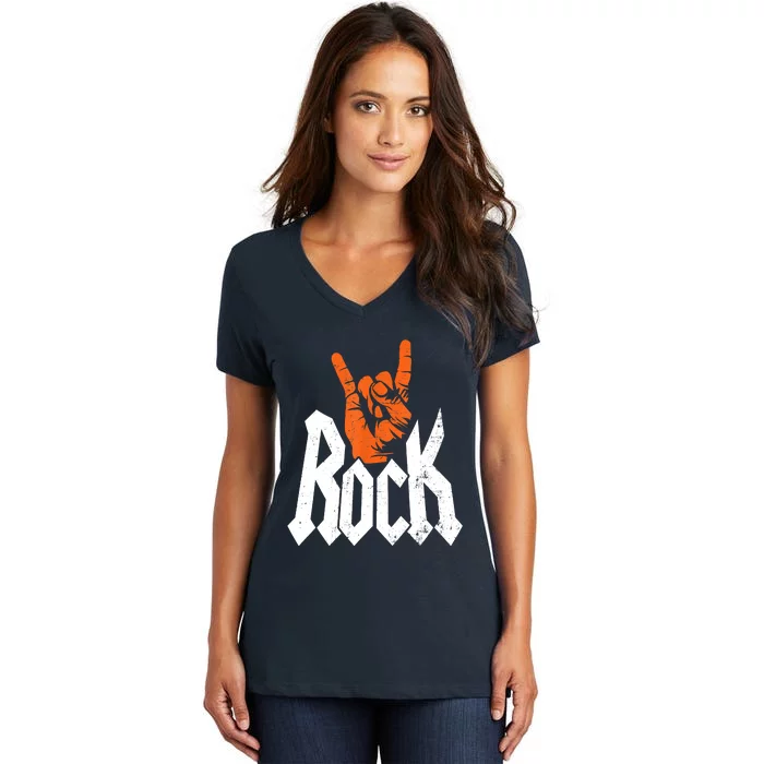 Rock Music Rock Music Lover Women's V-Neck T-Shirt